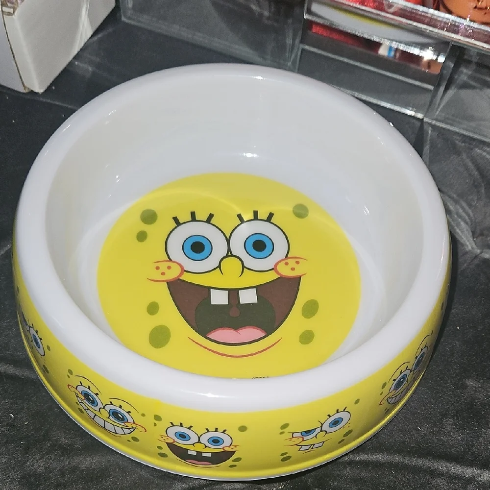 SpongeBob SquarePants vintage PET DOG CAT Bowl - Yellow